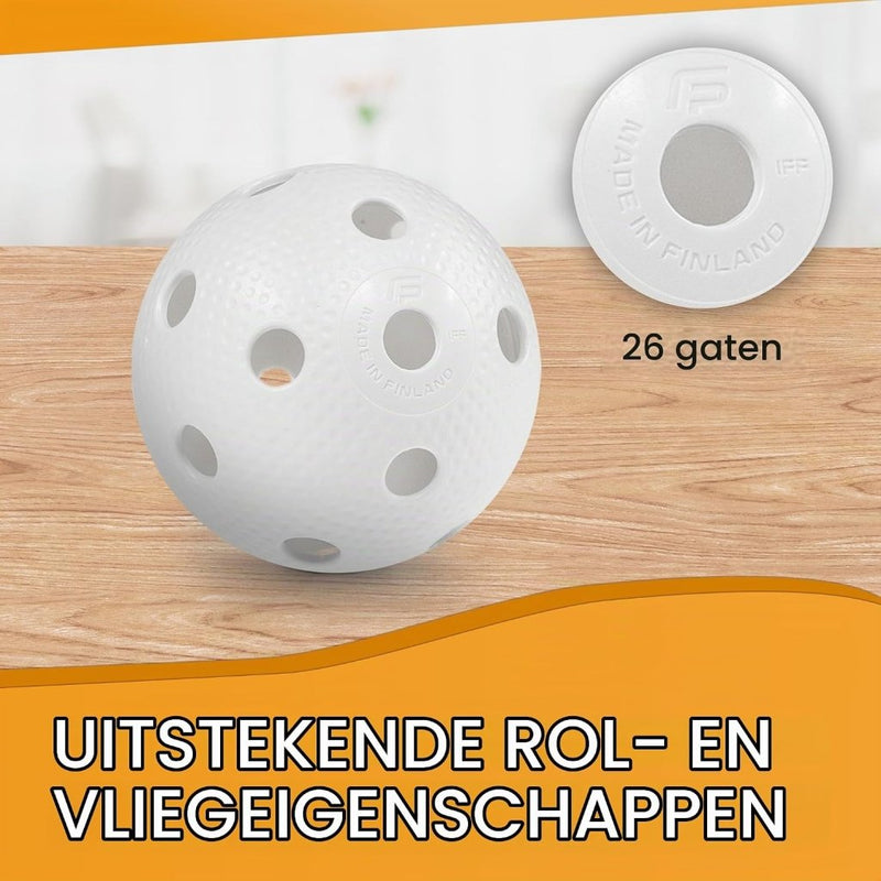 Carica l’immagine nel visualizzatore della galleria, Floorballballen 24 stuks 72 mm van kunststof met 26 gaten en IFF-goedkeuring – unihockeyballen – zaalhockey - happygetfit.com
