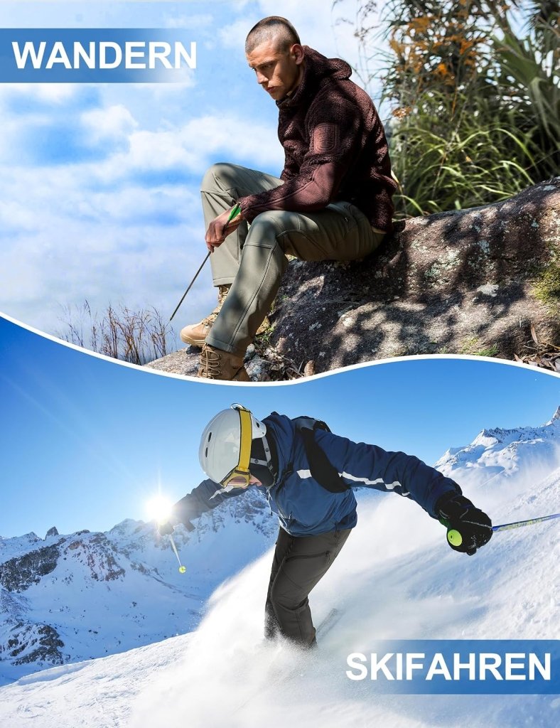 Laad afbeelding in Galerijviewer, Free Soldier Winterskibroek voor heren, waterdicht, winddicht, softshell, gevoerd met fleece, voor wandelen. - happygetfit.com
