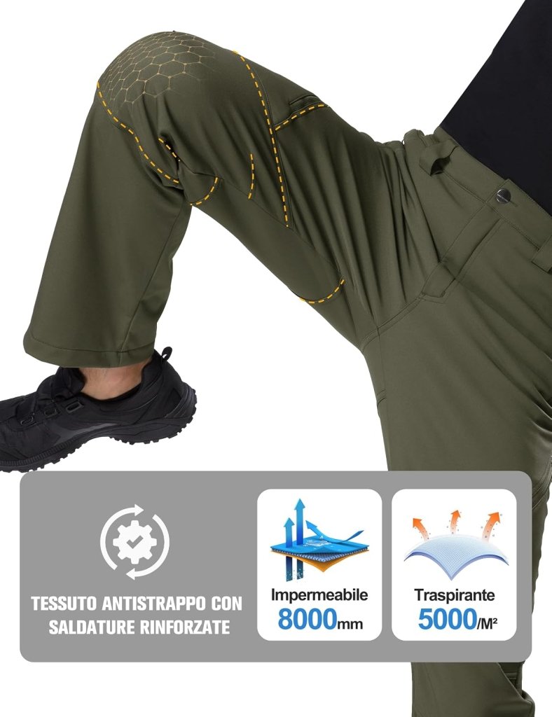 Laad afbeelding in Galerijviewer, Free Soldier Winterskibroek voor heren, waterdicht, winddicht, softshell, gevoerd met fleece, voor wandelen. - happygetfit.com

