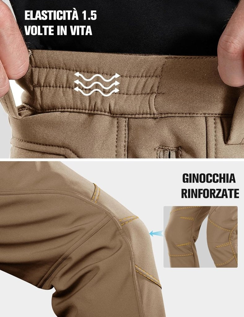 Laad afbeelding in Galerijviewer, Free Soldier Winterskibroek voor heren, waterdicht, winddicht, softshell, gevoerd met fleece, voor wandelen. - happygetfit.com
