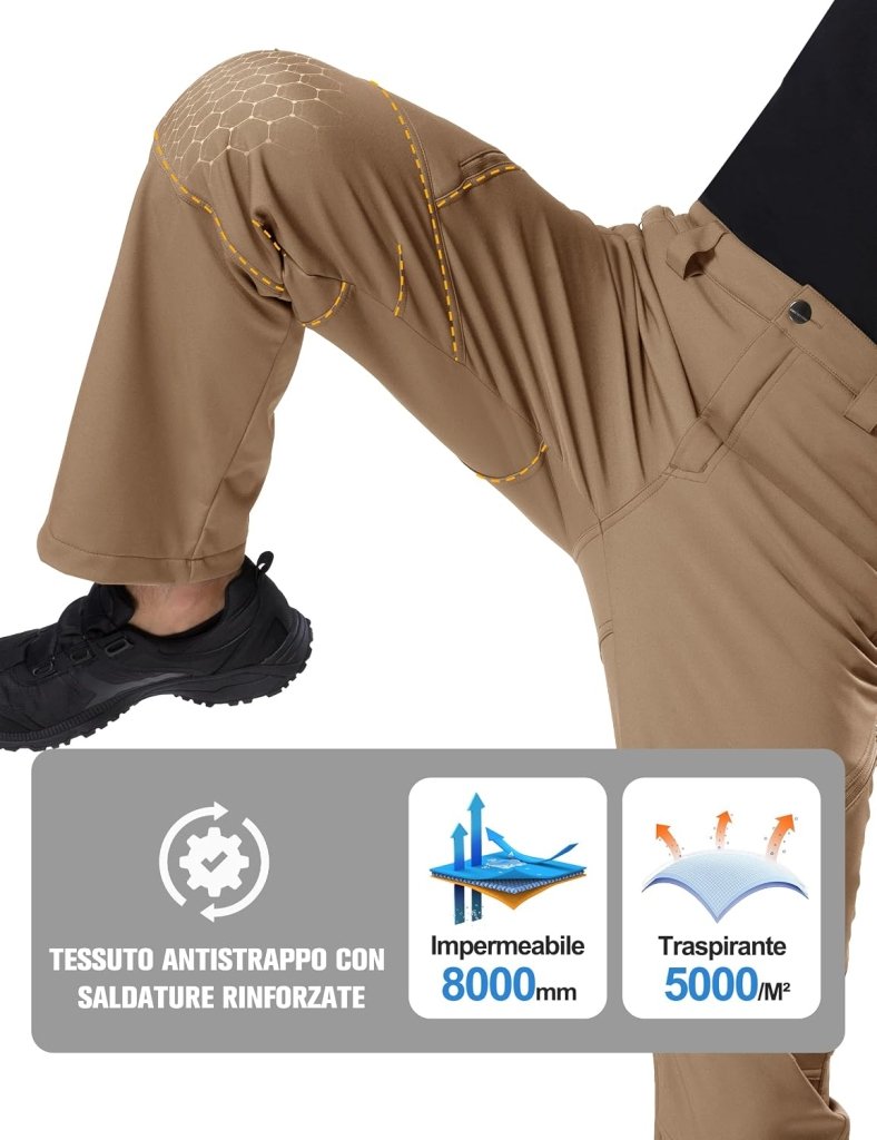 Laad afbeelding in Galerijviewer, Free Soldier Winterskibroek voor heren, waterdicht, winddicht, softshell, gevoerd met fleece, voor wandelen. - happygetfit.com
