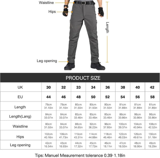 Free Soldier Winterskibroek voor heren, waterdicht, winddicht, softshell, gevoerd met fleece, voor wandelen. - happygetfit.com