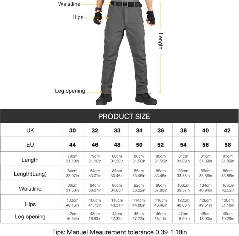 Laad afbeelding in Galerijviewer, Free Soldier Winterskibroek voor heren, waterdicht, winddicht, softshell, gevoerd met fleece, voor wandelen. - happygetfit.com
