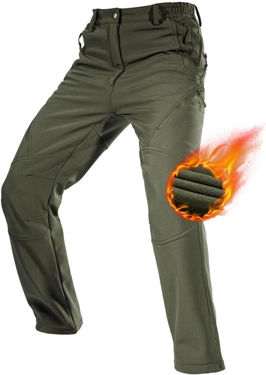 Free Soldier Winterskibroek voor heren, waterdicht, winddicht, softshell, gevoerd met fleece, voor wandelen. - happygetfit.com
