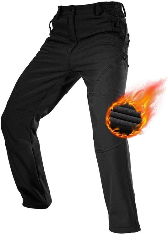 Free Soldier Winterskibroek voor heren, waterdicht, winddicht, softshell, gevoerd met fleece, voor wandelen. - happygetfit.com