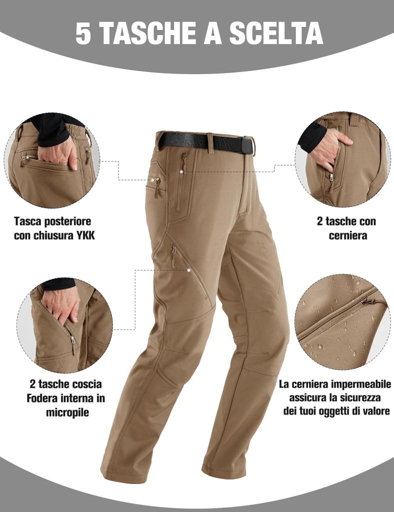 Laad afbeelding in Galerijviewer, Free Soldier Winterskibroek voor heren, waterdicht, winddicht, softshell, gevoerd met fleece, voor wandelen. - happygetfit.com
