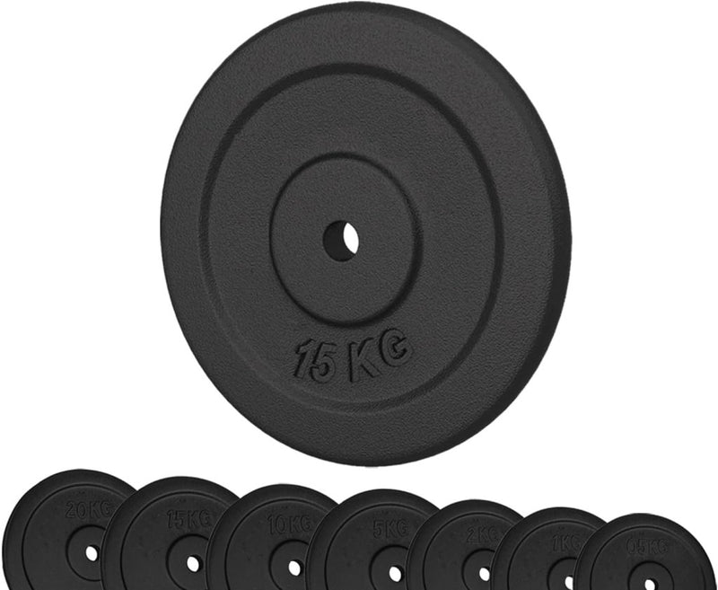Laad afbeelding in Galerijviewer, G5 HT SPORT Halterschijven van gietijzer, gatdiameter: 25 mm, voor sportschool en thuisgymnastiek, 0,5 tot 20 kg, voor halters en lange halters - happygetfit.com

