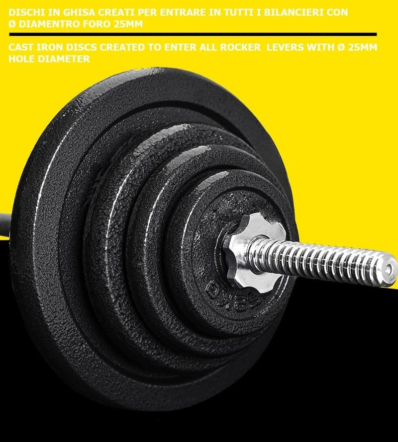 Laad afbeelding in Galerijviewer, G5 HT SPORT Halterschijven van gietijzer, gatdiameter: 25 mm, voor sportschool en thuisgymnastiek, 0,5 tot 20 kg, voor halters en lange halters - happygetfit.com
