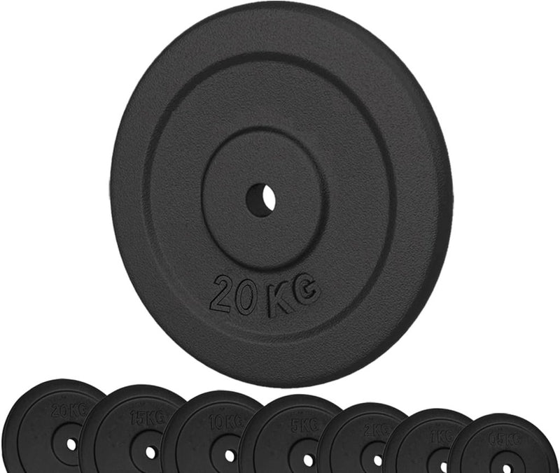 Laad afbeelding in Galerijviewer, G5 HT SPORT Halterschijven van gietijzer, gatdiameter: 25 mm, voor sportschool en thuisgymnastiek, 0,5 tot 20 kg, voor halters en lange halters - happygetfit.com
