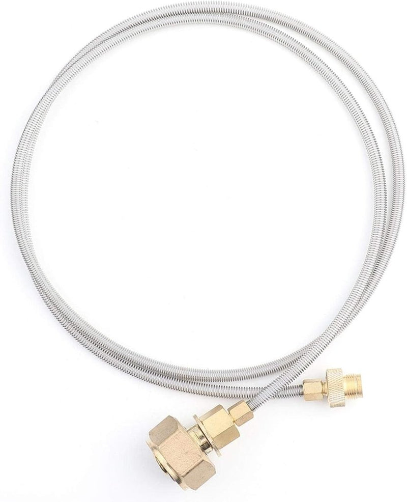 Carica l’immagine nel visualizzatore della galleria, Gasfles adapter met koperen aansluiting en nylon slang van 110 cm voor campingkooktoestellen – LPG adapter – kampeerbenodigdheden - happygetfit.com
