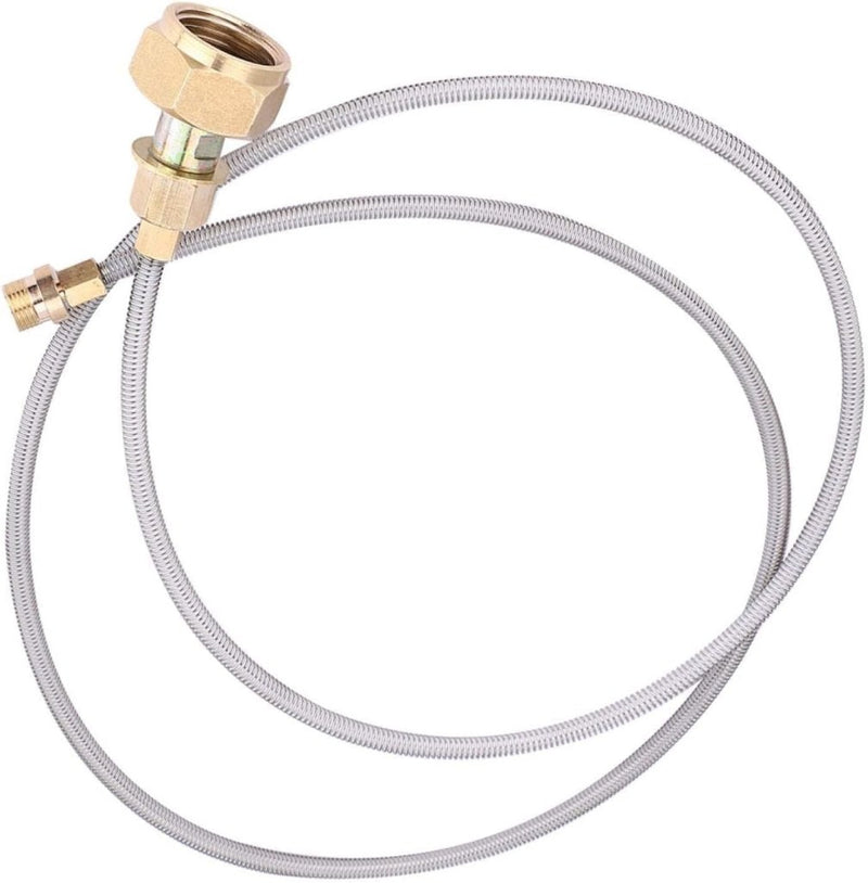 Carica l’immagine nel visualizzatore della galleria, Gasfles adapter met koperen aansluiting en nylon slang van 110 cm voor campingkooktoestellen – LPG adapter – kampeerbenodigdheden - happygetfit.com

