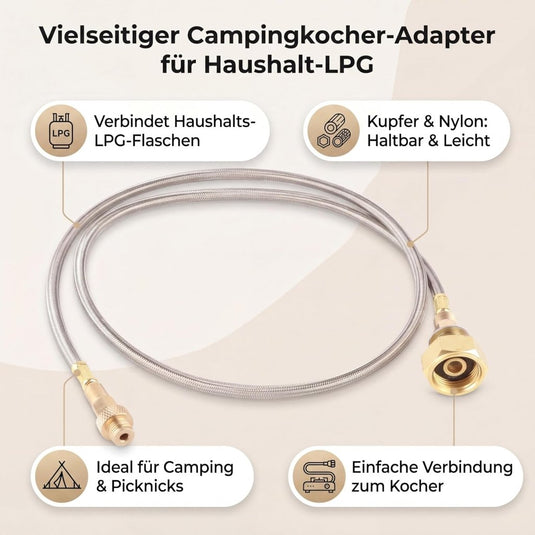 Gastank Hoofd Adapter Outdoor Camping Fornuis Gebruik Gas Tank Transfer Slang Connector Conversiekop Adapter voor Camping Picknick - happygetfit.com