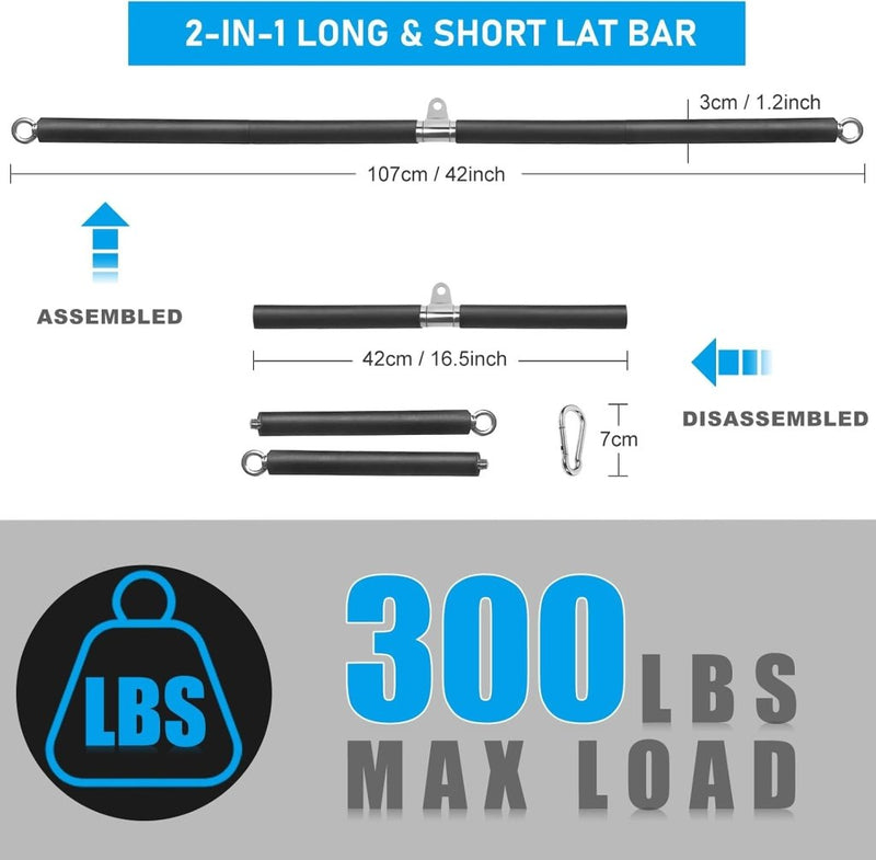 Załaduj obraz do przeglądarki galerii, Gebogen lat pulldown bar met EVA handgrepen tot 136 kg – kabelstang – fitness accessoire - happygetfit.com
