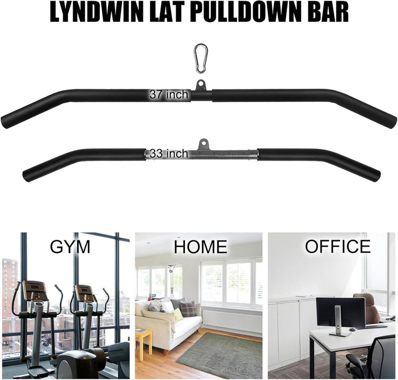 Załaduj obraz do przeglądarki galerii, Gebogen lat pulldown bar met EVA handgrepen tot 136 kg – kabelstang – fitness accessoire - happygetfit.com
