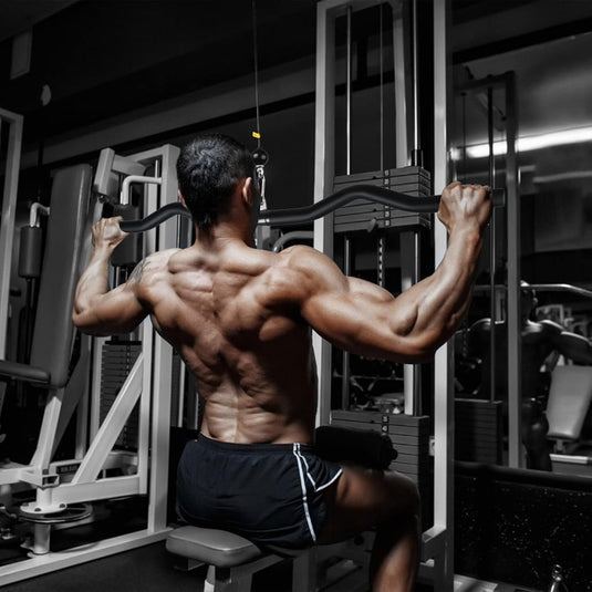 Gebogen lat pulldown bar met EVA handgrepen tot 136 kg – kabelstang – fitness accessoire - happygetfit.com