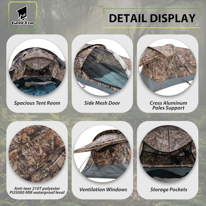Load image into Gallery viewer, GEERTOP Ultralight 1-persoons waterdichte bivy tent, groen, outdoor slaapzak, camping bivvy bag deken herbruikbaar voor outdoor camping wandelen - happygetfit.com
