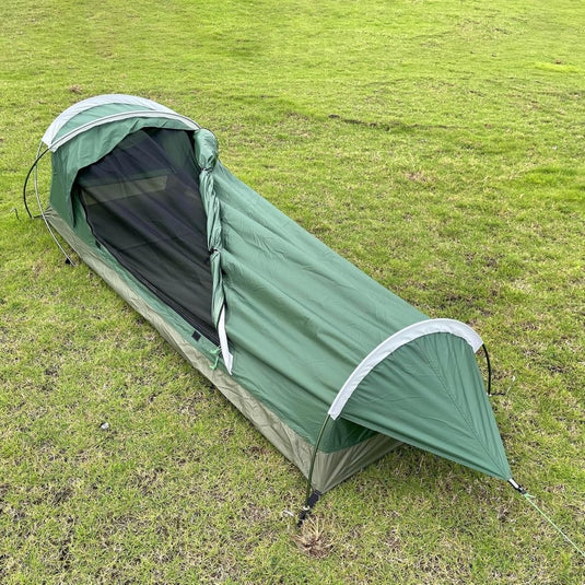 GEERTOP Ultralight 1-persoons waterdichte bivy tent, groen, outdoor slaapzak, camping bivvy bag deken herbruikbaar voor outdoor camping wandelen - happygetfit.com