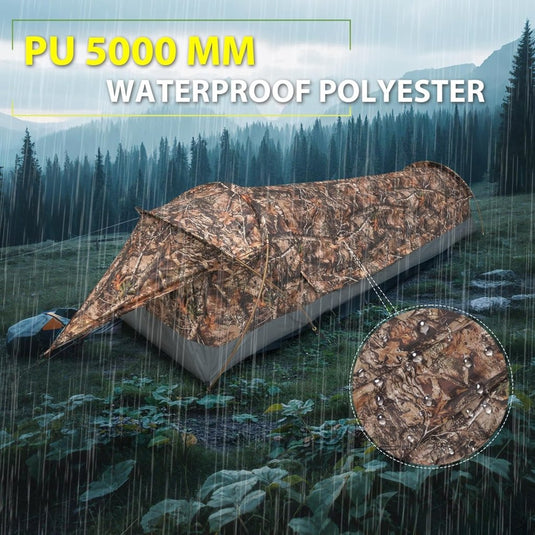 GEERTOP Ultralight 1-persoons waterdichte bivy tent, groen, outdoor slaapzak, camping bivvy bag deken herbruikbaar voor outdoor camping wandelen - happygetfit.com