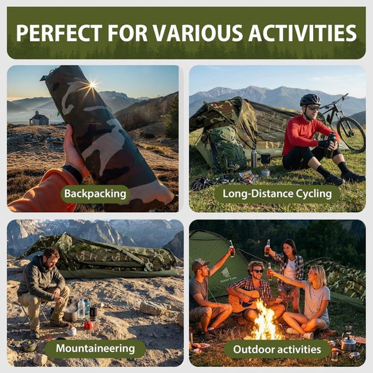 GEERTOP Ultralight Single Person Bivy Tent for Camp Waterproof 1 Man Tent for Camping Hiking Backpacking Hunting Outdoor Survival Gear - Easy Set Up - happygetfit.com