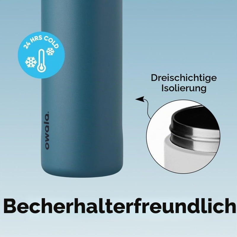 Laden Sie das Bild in Galerie -Viewer, Geïsoleerde RVS drinkfles 710 ml met rietje en lekvrije dop – waterfles – thermosfles - happygetfit.com
