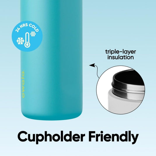 Geïsoleerde RVS drinkfles 710 ml met rietje en lekvrije dop – waterfles – thermosfles - happygetfit.com