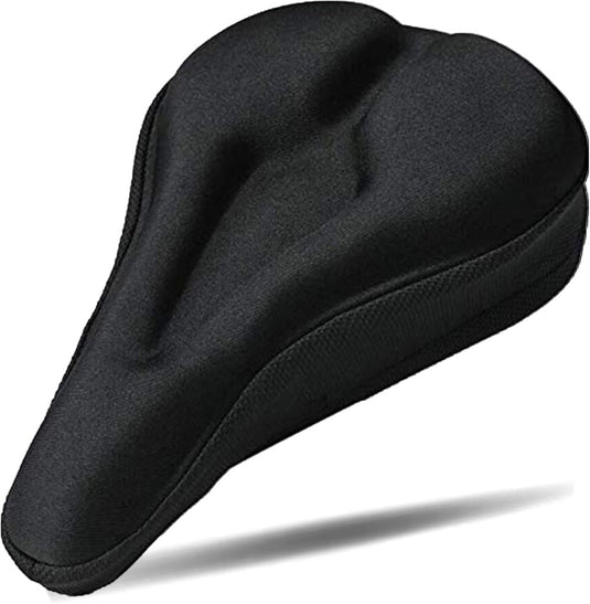 Gel fietszadelhoes zwart 28 x 18 cm voor smalle zadels - happygetfit.com