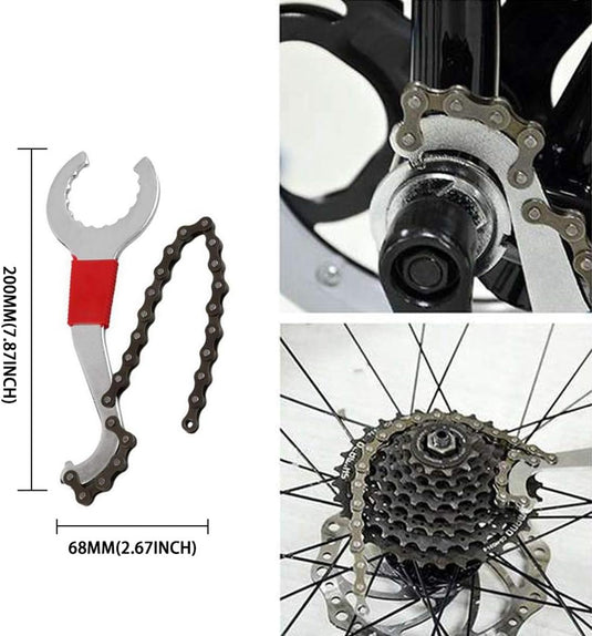Gereedschapsset fietsketting, fietsschakeltang, kettingsplitser, kettingcontroleapparaat, kettingschakeltang, kettingverwijderaar / bracketverwijderaar / tandwielverwijderaar / cranktrekker - happygetfit.com