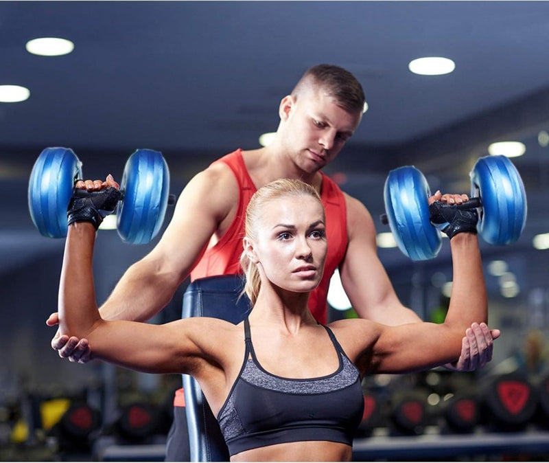 Load image into Gallery viewer, gewichten set 6/8/16kg 2 in 1 halters verstelbaar, halterset fitness, Water Dumbbells, travel dumbebll - happygetfit.com
