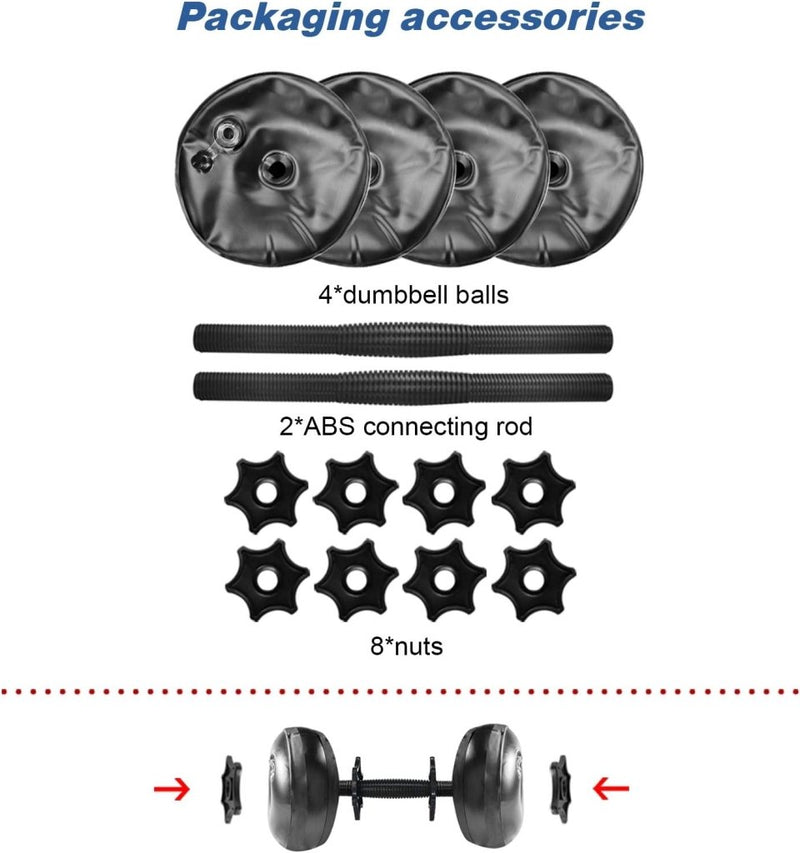 Load image into Gallery viewer, gewichten set 6/8/16kg 2 in 1 halters verstelbaar, halterset fitness, Water Dumbbells, travel dumbebll - happygetfit.com
