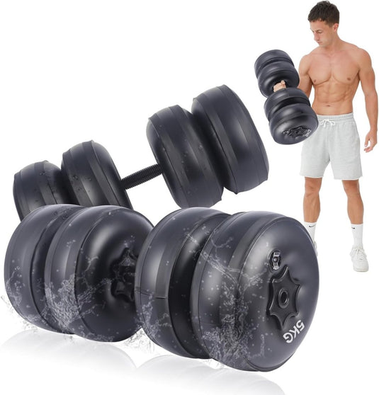 gewichten set 6/8/16kg 2 in 1 halters verstelbaar, halterset fitness, Water Dumbbells, travel dumbebll - happygetfit.com