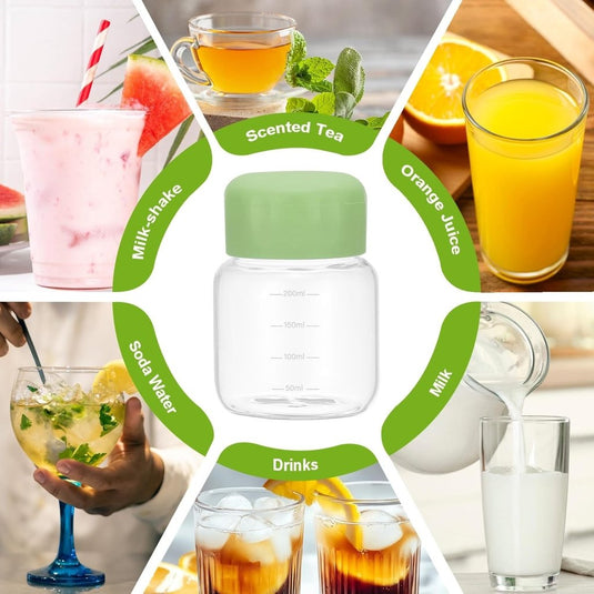 Glazen drinkflessen 300 ml met lekvrije schroefdop – sapflessen – drinkflessen voor onderweg - happygetfit.com
