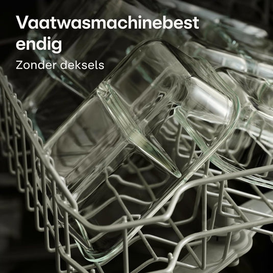 Glazen meal prep bakjes set van 2 met 3 vakken - happygetfit.com