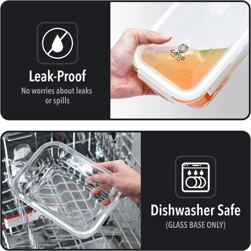 Laad afbeelding in Galerijviewer, Glazen meal prep bakjes set van 5 820 ml - happygetfit.com
