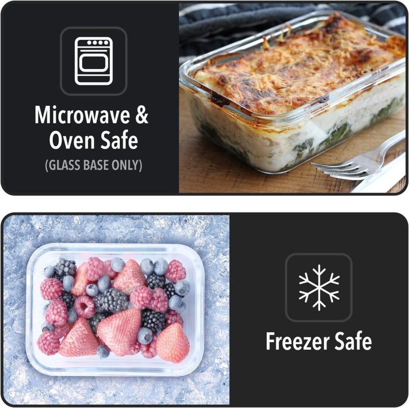 Laad afbeelding in Galerijviewer, Glazen meal prep bakjes set van 5 820 ml - happygetfit.com
