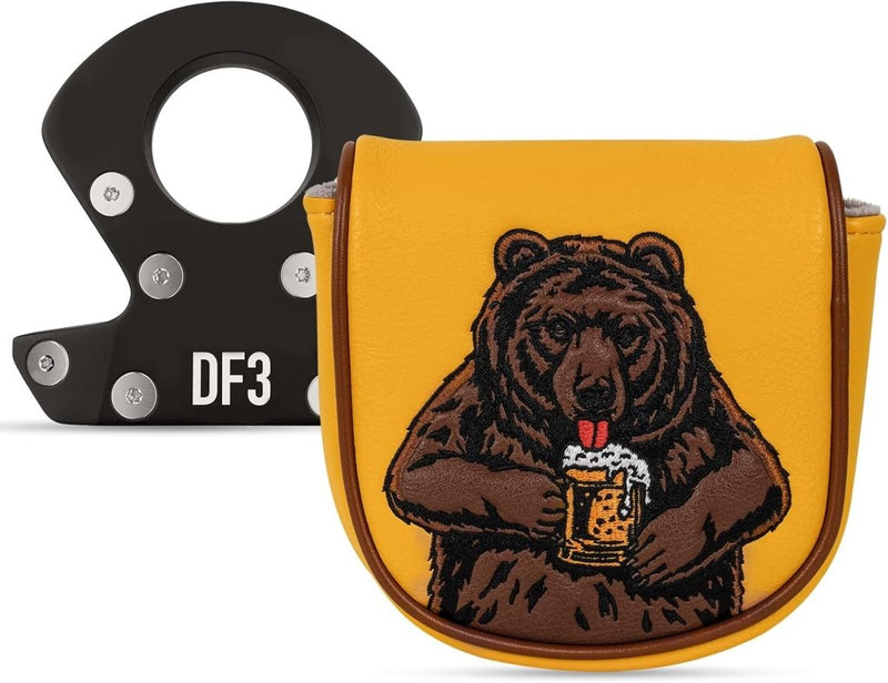 Carica l’immagine nel visualizzatore della galleria, Golf putter beschermhoes met bierdrinkende beer borduurwerk voor DF3 hamerputters – mallet headcover – putterbescherming - happygetfit.com
