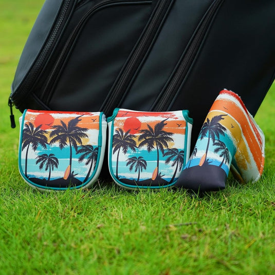 Golf putter beschermhoes met magnetische sluiting 16,8 x 13 cm van kunstleer – putter headcover – golfclub bescherming - happygetfit.com