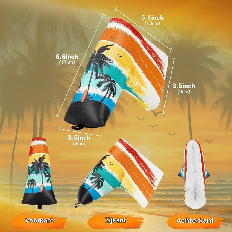 Carica immagine in Galleria Viewer, Golf putter beschermhoes met magnetische sluiting 16,8 x 13 cm van kunstleer – putter headcover – golfclub bescherming - happygetfit.com
