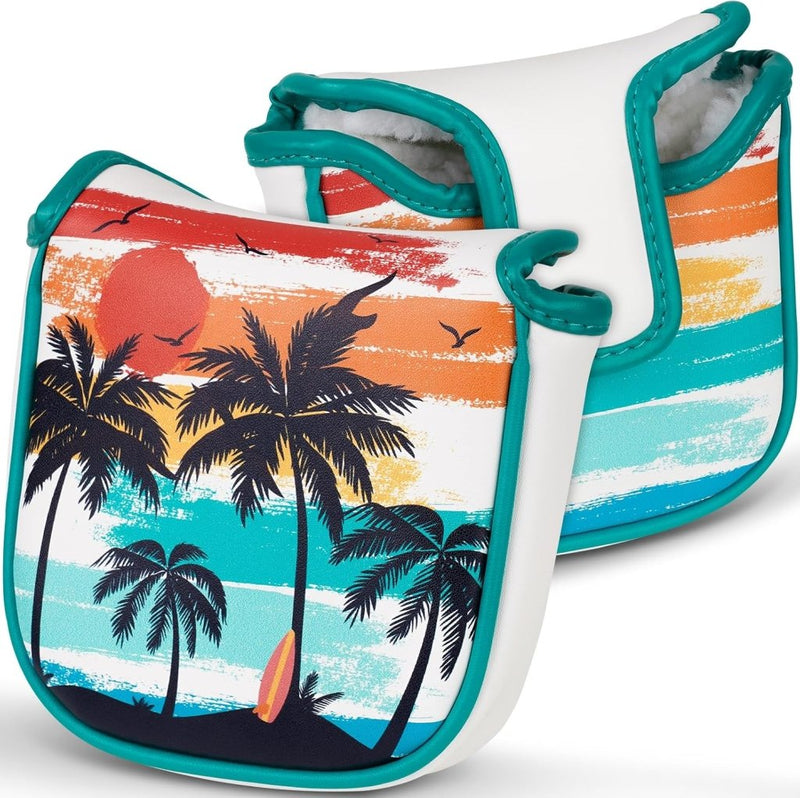 Carica l’immagine nel visualizzatore della galleria, Golf putter beschermhoes van kunstleer met magnetische sluiting voor half mallet putters – puttercover – golfclubhoes - happygetfit.com
