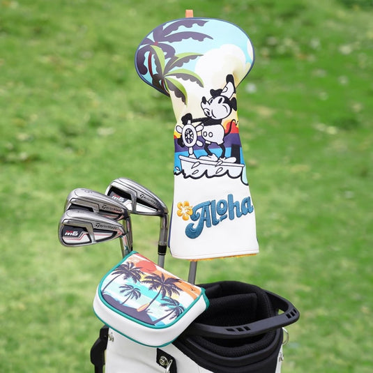 Golf putter beschermhoes van kunstleer met magnetische sluiting voor half mallet putters – puttercover – golfclubhoes - happygetfit.com