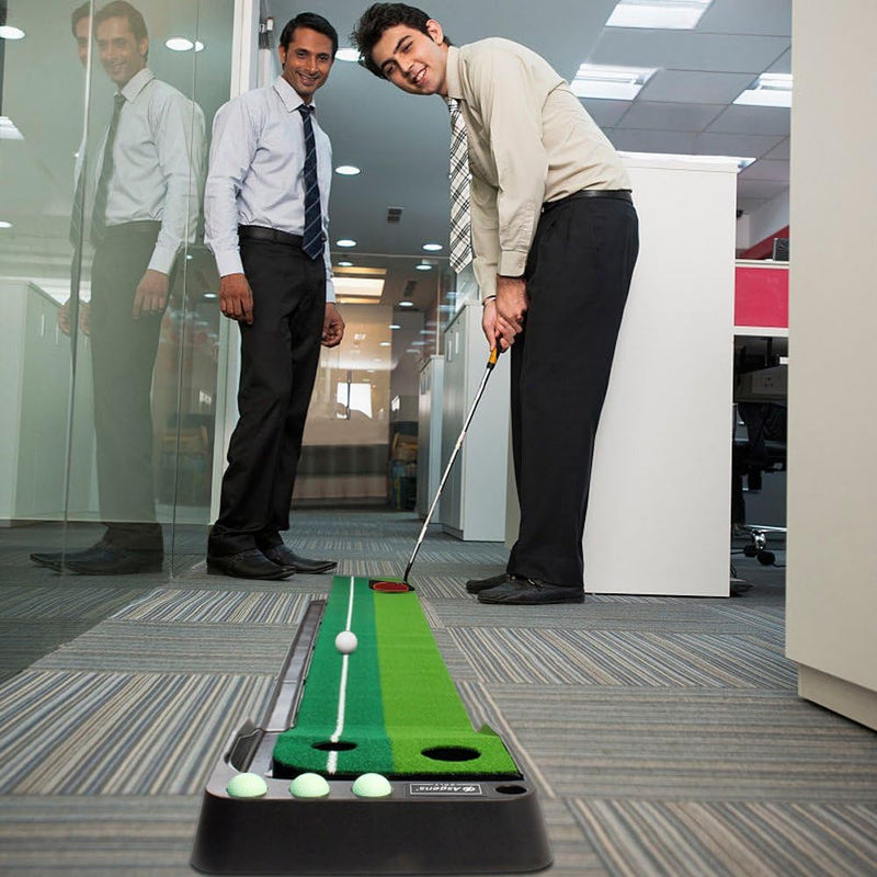 Load image into Gallery viewer, Golf Putting Trainer (3 ballen gratis), Golfmat met Retourbaan en Automatische Functie Oefen Binnen en Buiten voor Beginners en Amateur - happygetfit.com
