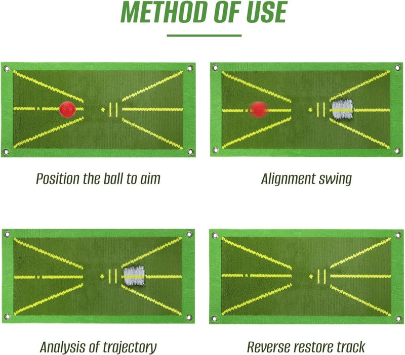 Laad afbeelding in Galerijviewer, Golf trainingsmat voor Swing Detection Batting Analysis Swing Path and Correct Hitting Houding Golf Practice Mat, 25 x 50 cm, professionele golfoefenmat golfoefenapparaat voor binnen en buiten - happygetfit.com
