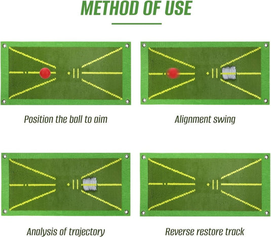 Golf trainingsmat voor Swing Detection Batting Analysis Swing Path and Correct Hitting Houding Golf Practice Mat, 25 x 50 cm, professionele golfoefenmat golfoefenapparaat voor binnen en buiten - happygetfit.com