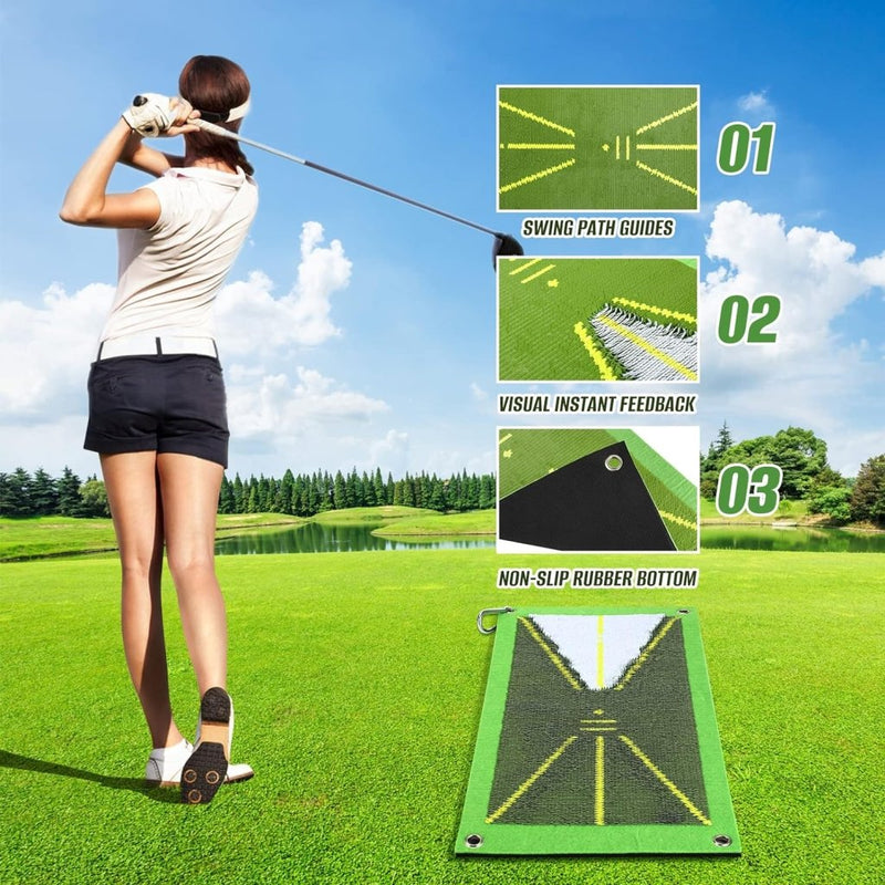 Laad afbeelding in Galerijviewer, Golf trainingsmat voor Swing Detection Batting Analysis Swing Path and Correct Hitting Houding Golf Practice Mat, 25 x 50 cm, professionele golfoefenmat golfoefenapparaat voor binnen en buiten - happygetfit.com
