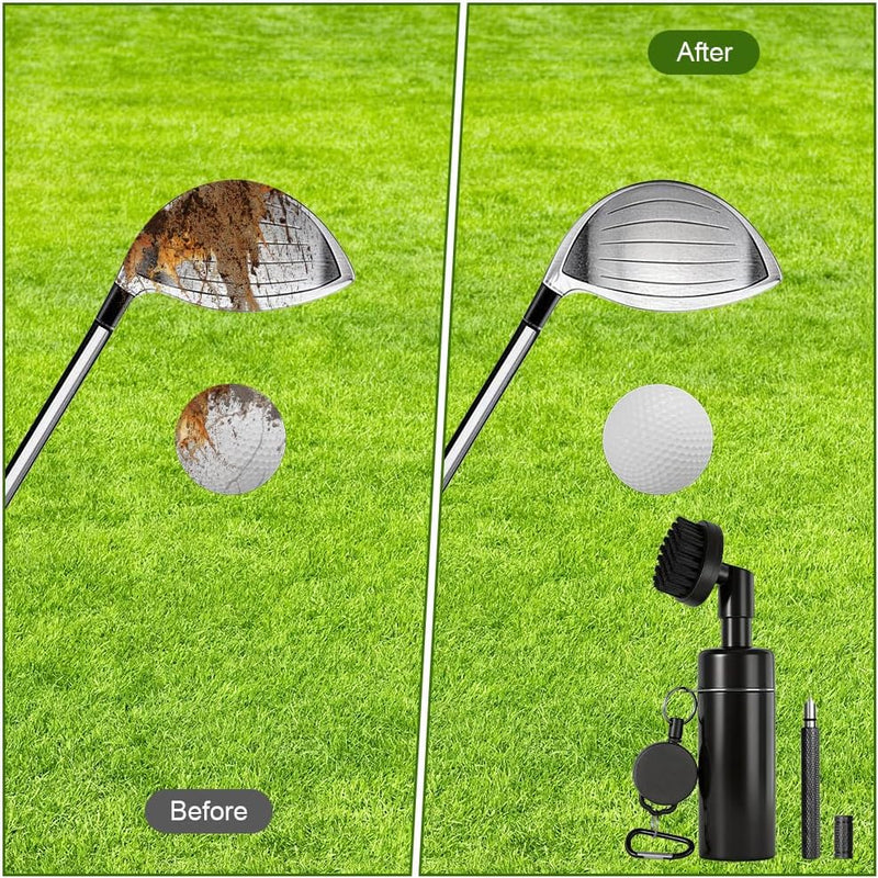 Bild im Galerie-Viewer laden, Golfclub reinigingsset 3-delig met schoonmaakborstel, groefreiniger en microvezeldoek – golfonderhoud – clubreiniging - happygetfit.com
