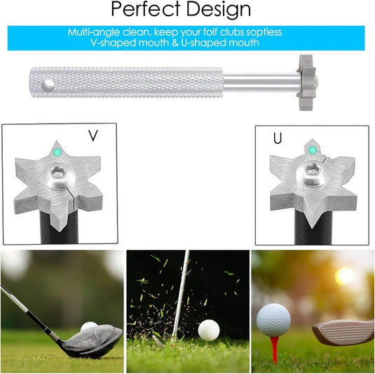 Golfclub reinigingsset met borstel en groefreiniger - happygetfit.com