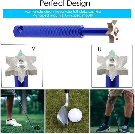 Golfclub reinigingsset met borstel en groefreiniger - happygetfit.com