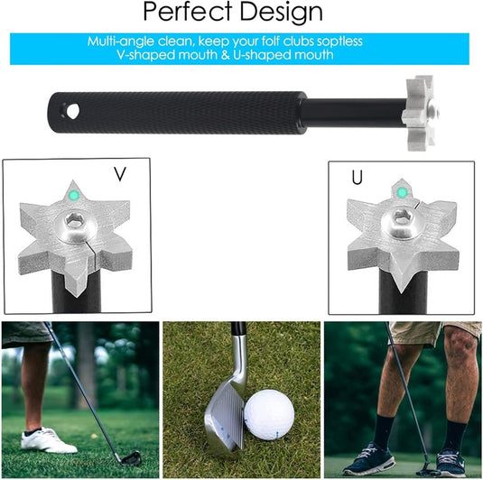 Golfclub reinigingsset met borstel en groefreiniger - happygetfit.com