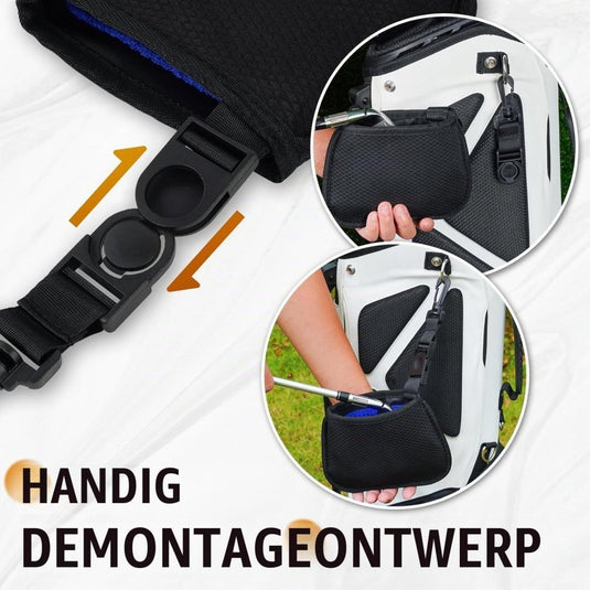 Golfclub reinigingszak met waterdichte binnenlaag en afneembare clip – golfbalreiniger – golfonderhoud - happygetfit.com