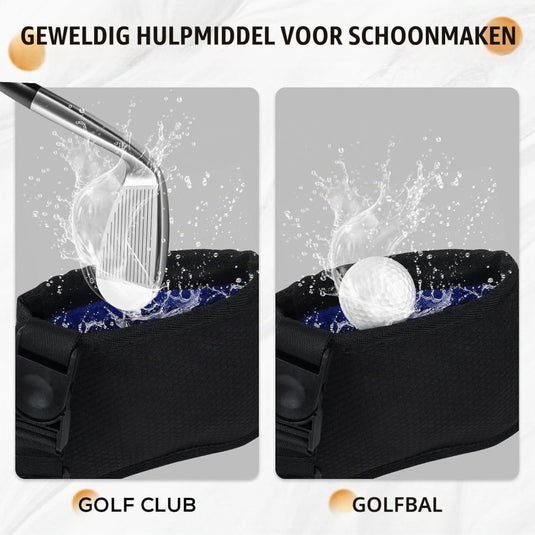 Golfclub reinigingszak met waterdichte binnenlaag en afneembare clip – golfbalreiniger – golfonderhoud - happygetfit.com