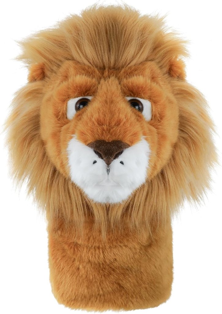 Load image into Gallery viewer, Golfclubhoes leeuw voor driver en wood, pluche headcover, golfcadeau - happygetfit.com

